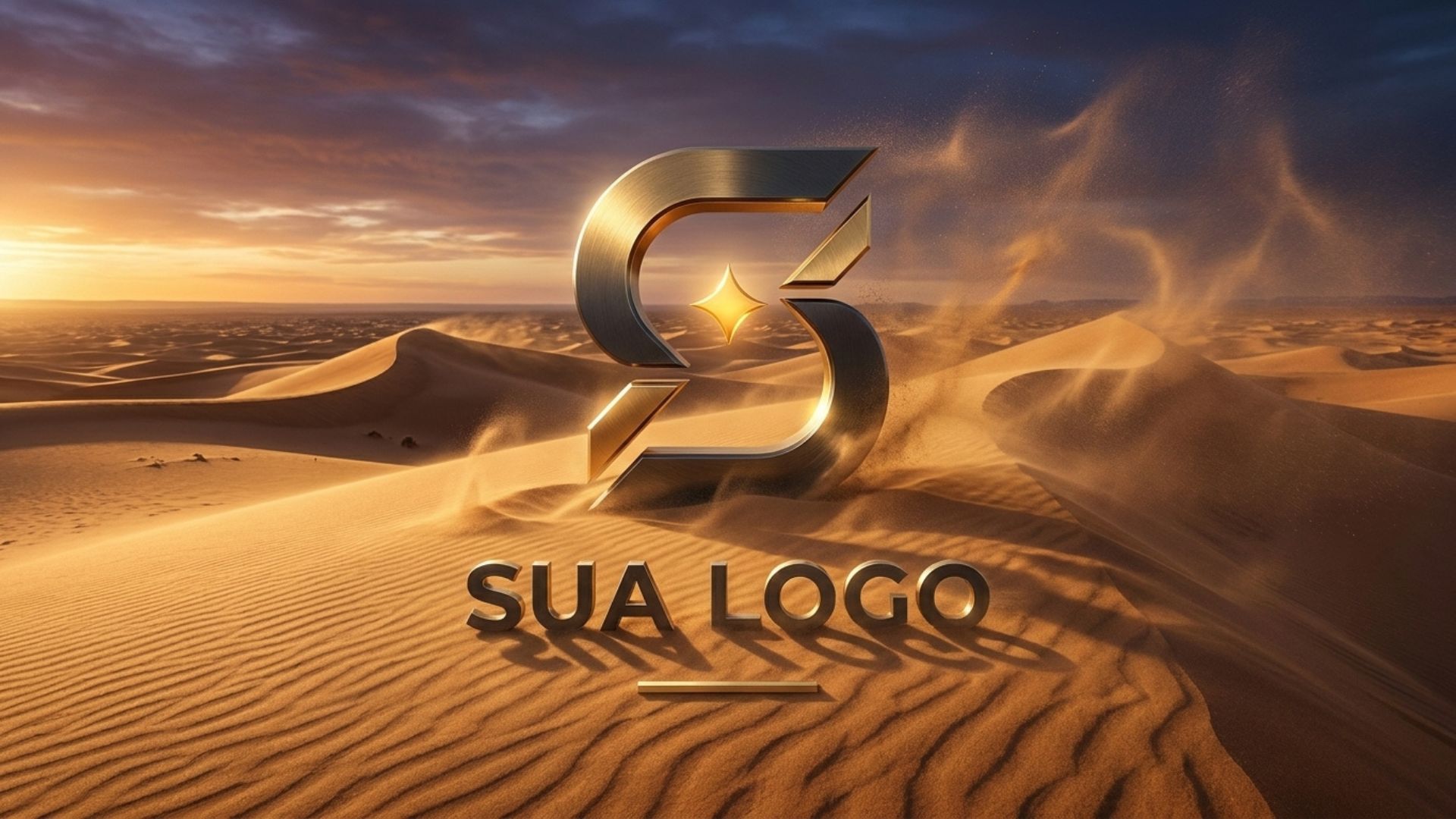 Logomarca em dunas de deserto