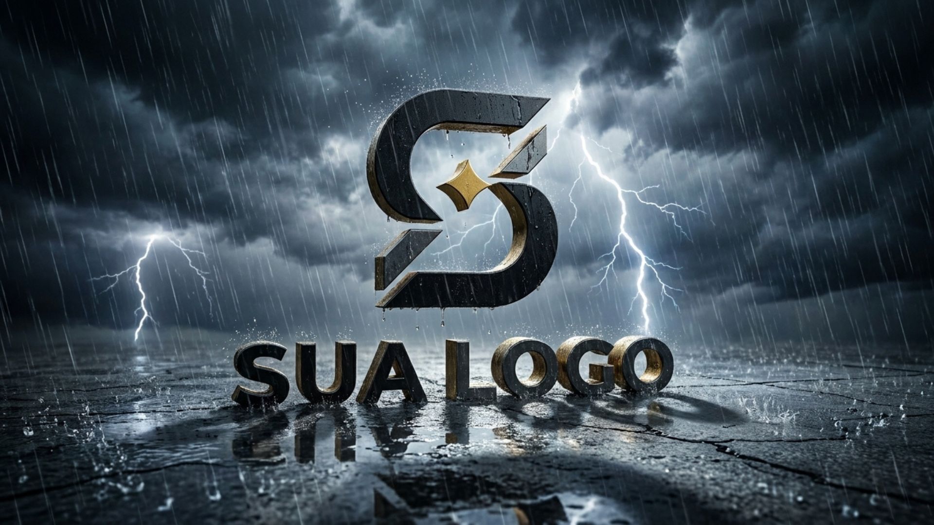 Logomarca em tempestade cinematográfica