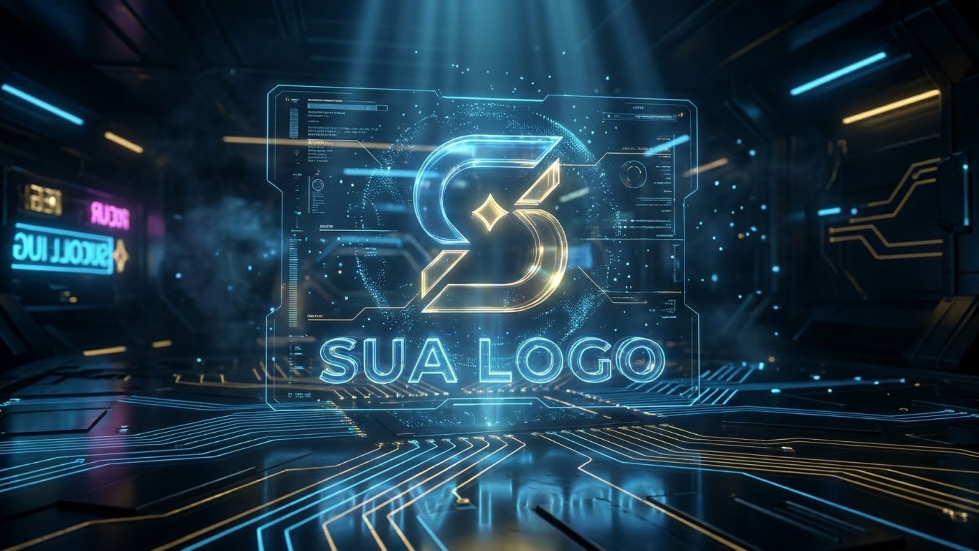 Logomarca em holograma tecnológico