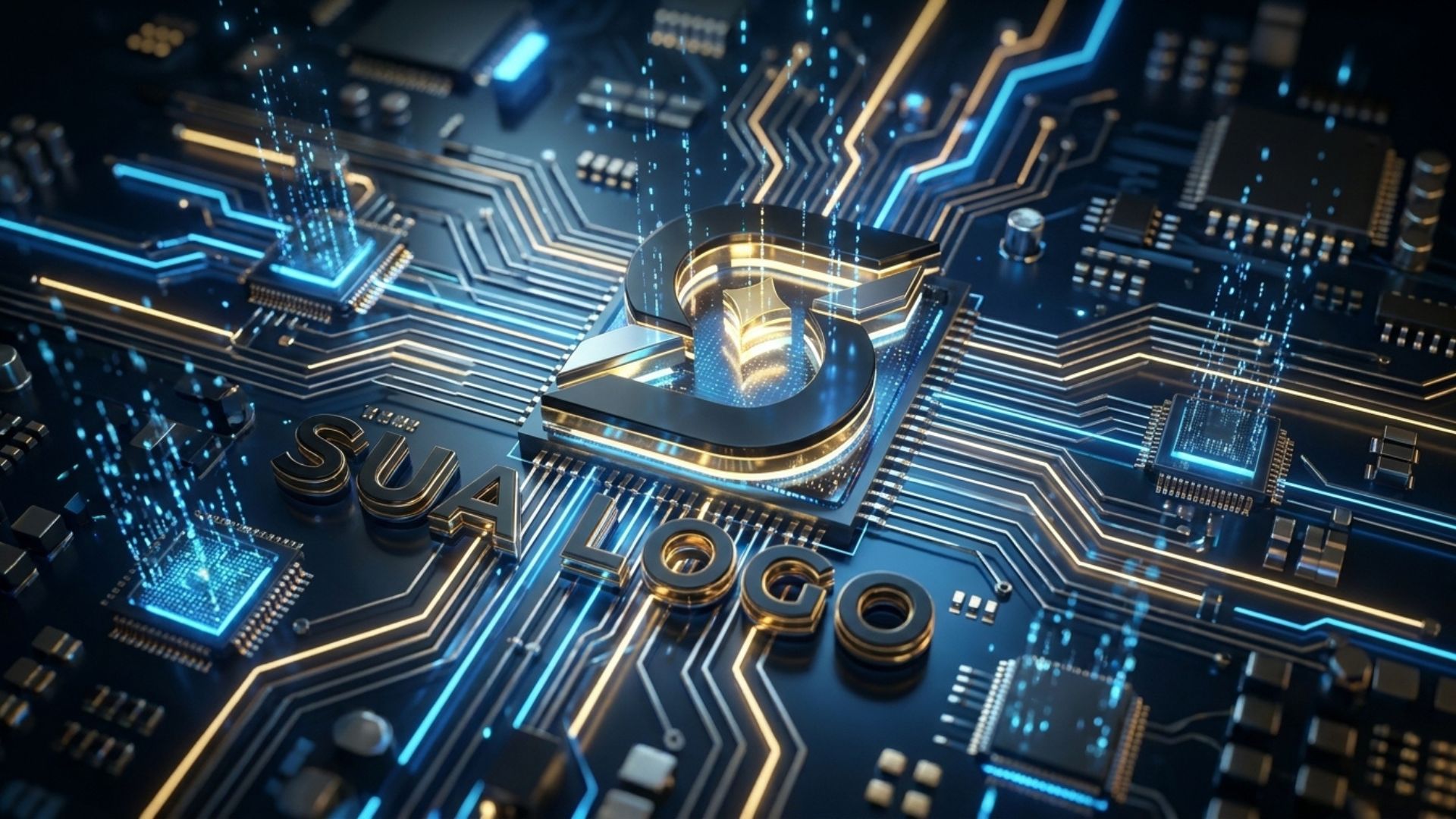 Logomarca em circuito eletrônico