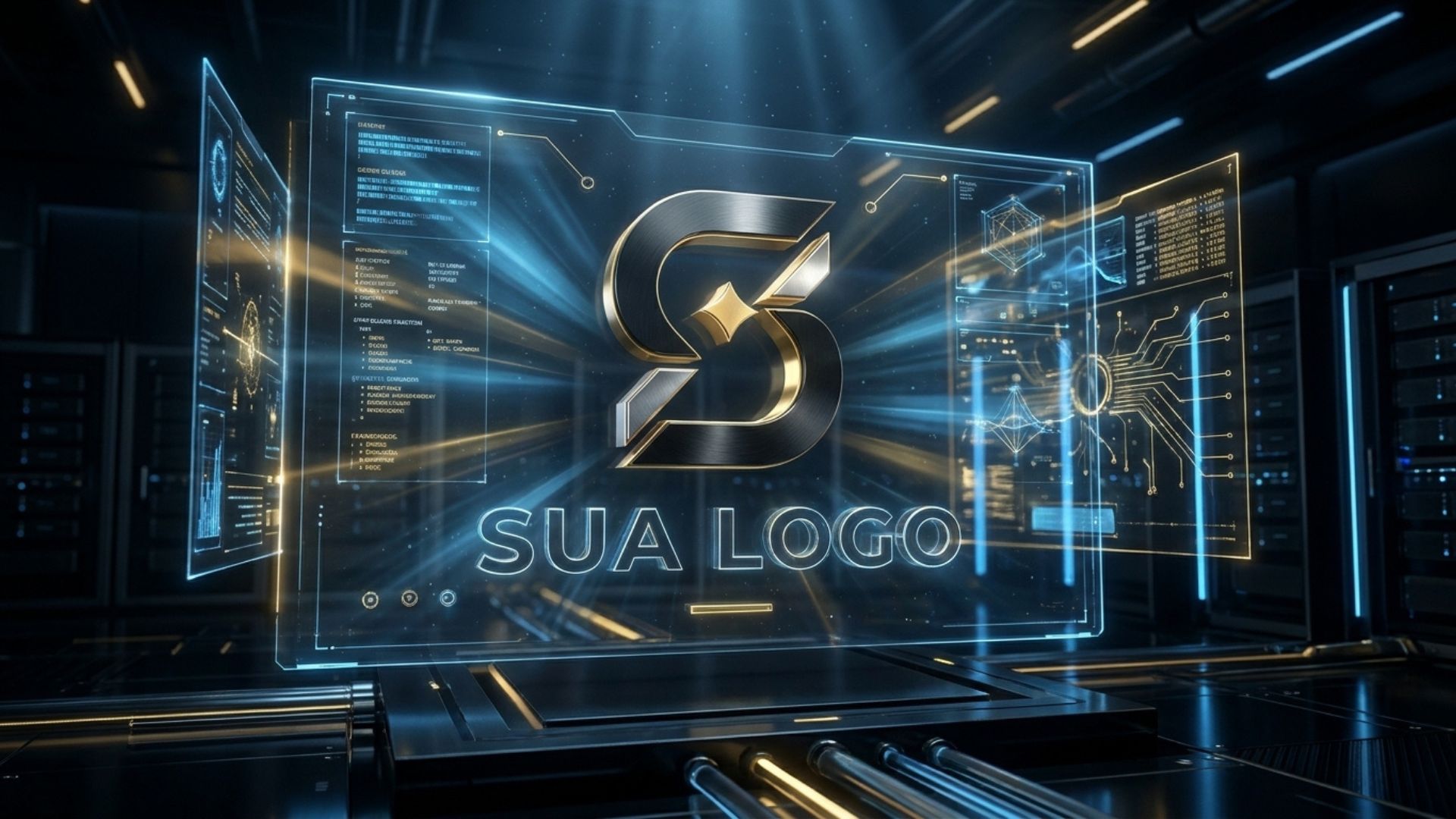 Logomarca em interface holográfica
