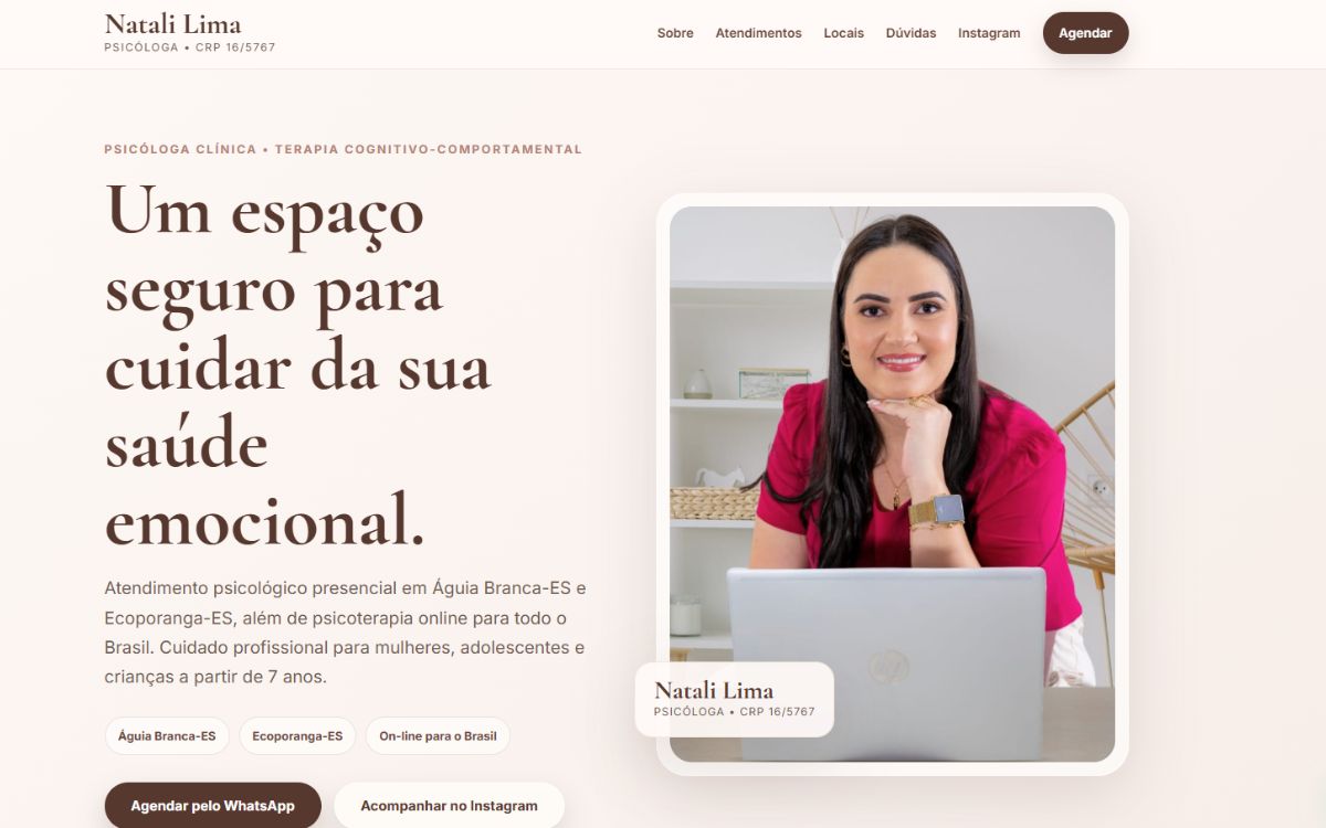 Site da Psicóloga Natali Lima